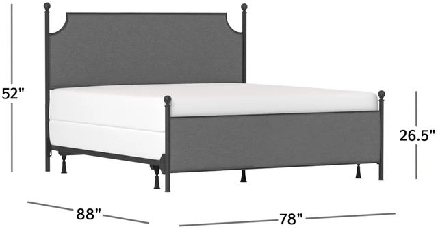 HH2 Home McArthur Gray/Matte Black King Canopy Bed without frame-2