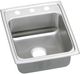 Elkay Lustertone® Classic Lustrous Satin Stainless Steel 17" x 20" x 6.5" 3-Hole Single Bowl Drop-in ADA Sink with Quick-Clip-0