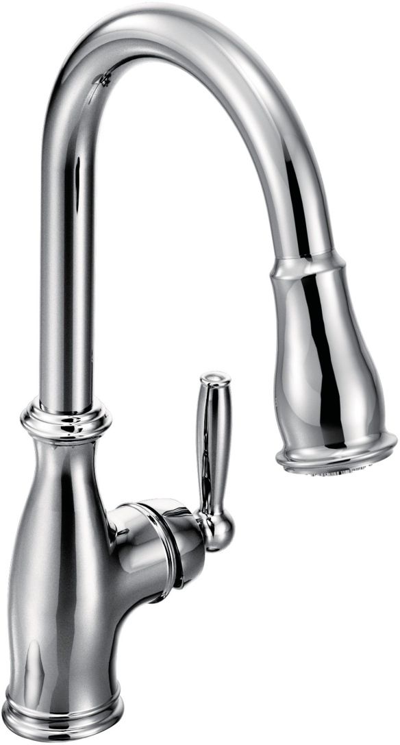 Moen® Brantford™ Chrome One-Handle High Arc Pulldown Kitchen Faucet-0