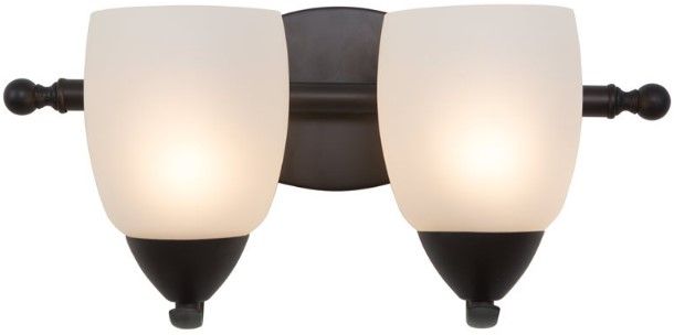 YHD Mirror Lake Oil Rubbed Bronze/White 2-Light Incandescent Wall Sconce-2