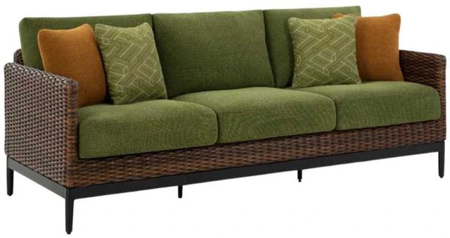 Signature Design by Ashley® Horizon Hall Brown/Green Aluminum/Fabric Outdoor Sofa-0