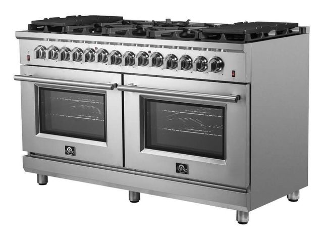 FORNO® Massimo 60" Stainless Steel Pro Style Dual Fuel Range-3