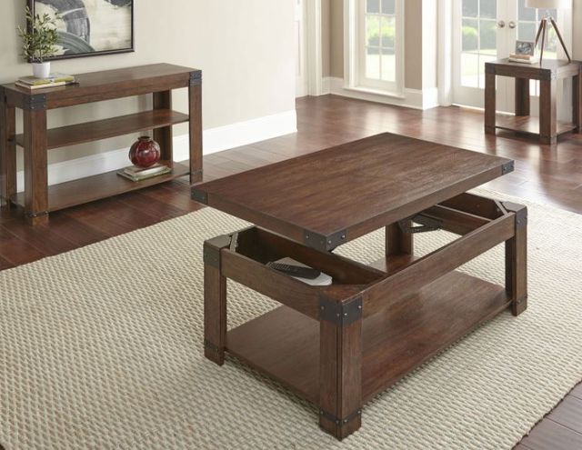Steve Silver Co. Arusha Medium Cherry Lift Top Cocktail Table with Casters-2