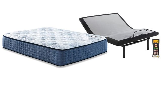 Sierra Sleep® by Ashley® Mt Dana 2-Piece Hybrid Plush and Best Adjustable Base California King Plush Mattress Set-0