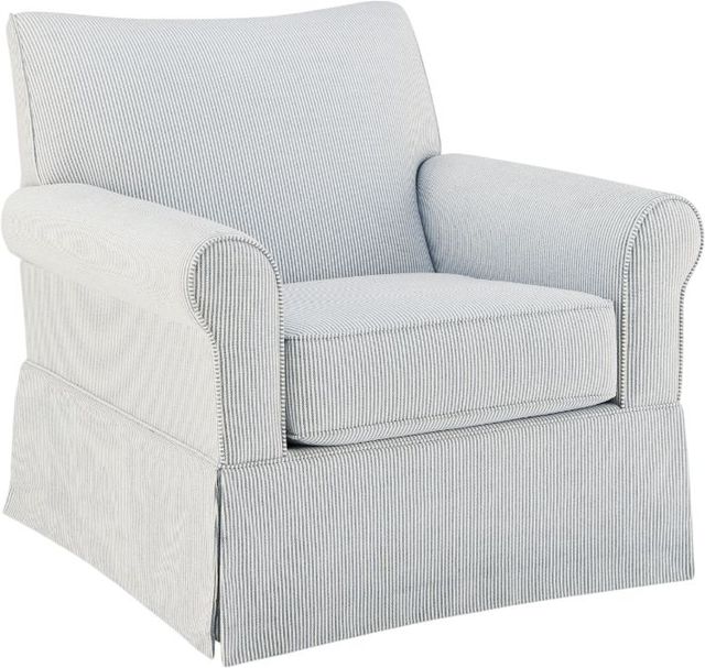 Signature Design by Ashley® Searcy Navy/White Swivel Glider Accent Chair-0