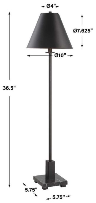 Uttermost® Pilot Satin Black Buffet Lamp-2