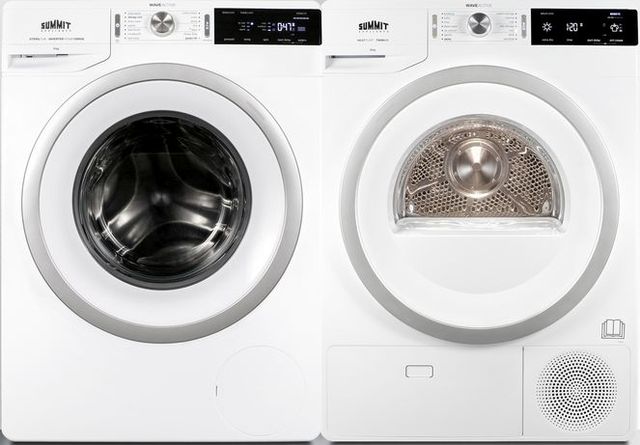 Summit® White Electric Laundry Center, 2.3 Cu. Ft. Washer, 3.9 Cu. Ft. Heat Pump Dryer-1