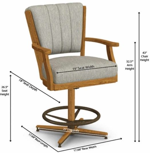 Chromcraft Customizable Cameron Swivel Tilt Counter Height Dining Stool-2