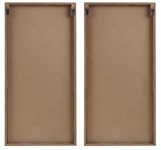Olliix by Madison Park Birch Palms 2 Piece Dark Brown Carved Wall Panel Set-1