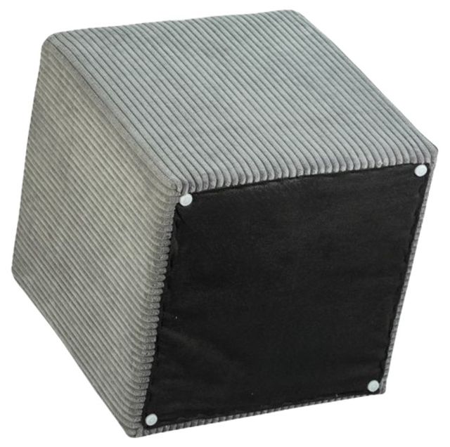 Meridian Furniture Roy Gray Square Ottoman-3
