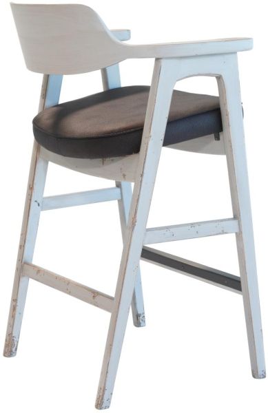 Nest Home Collections Wagner Distressed Grey Bar Chair-2