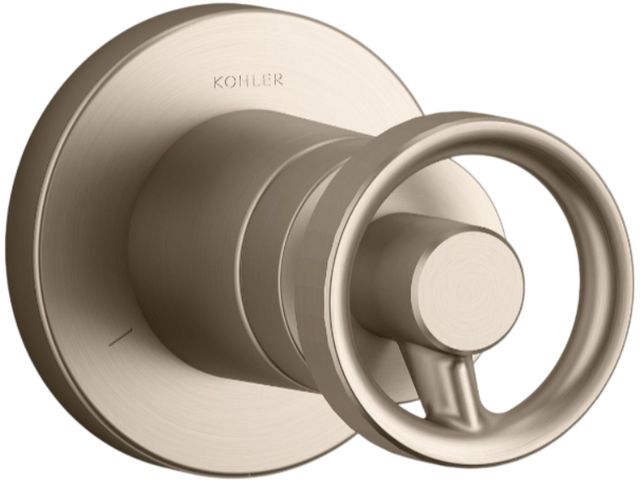 KOHLER® Components® MasterShower® Vibrant Brushed Bronze Transfer Valve Trim with Industrial Handle-0