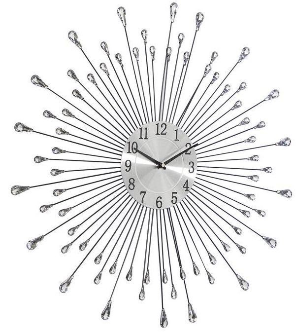 Deco Marche Silver Starburst Wall Clock-1