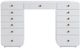 TOV Furniture Hollywood 2-Piece White Large Desk with LED Panel Vanity Set-4