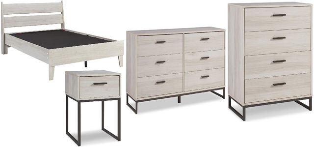 Signature Design by Ashley® Socalle 4-Piece Natural Full Youth Platform Bed Set-0