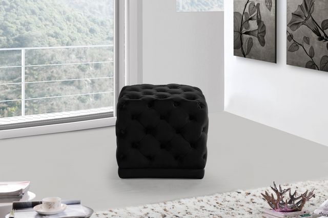 Meridian Furniture Stella Black Velvet Stool-1