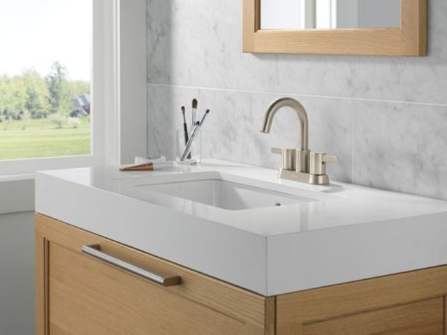 Peerless Precept® Brushed Nickel 2-Handle Centerset Lavatory Faucet-1