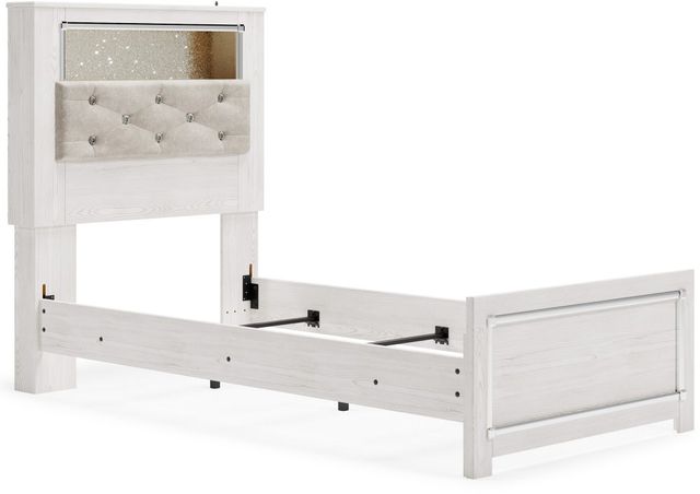 Signature Design by Ashley® Altyra White Twin Upholstered Panel Bookcase Headboard-4