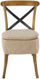Forty West Washable Oatmeal Short X-Back Dining Side Chair-1