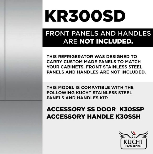 Kucht Professional 30" 17.0 Cu. Ft. Panel Ready Built-In Bottom Freezer Refrigerator-2