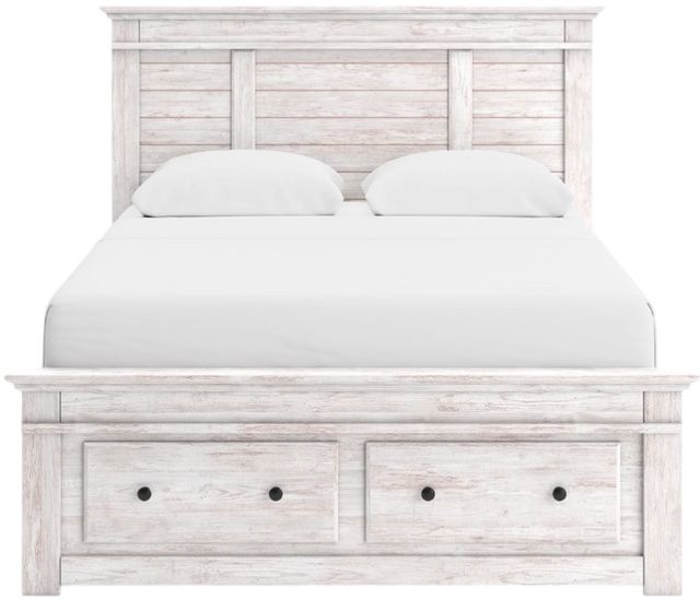 Signature Design by Ashley® Fenderport Whitewash Queen Storage Bed-2