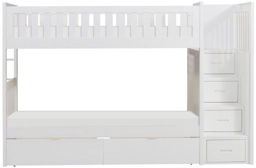 Homelegance® Galen White Youth Twin/Twin Storage Step Bunk Bed-2