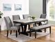 Elements International Everdeen White Dining Table with Charcoal Base-3