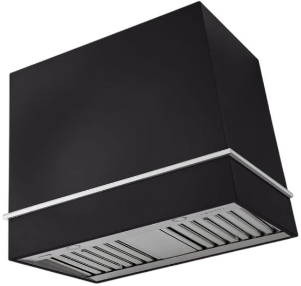 AGA Loge 36" Matte Black Wall Mounted Range Hood with Polished Chrome Trim-0