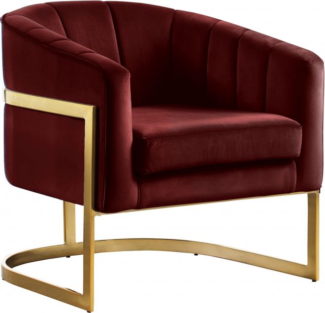 Meridian Furniture Carter Burgundy Velvet Chair-0