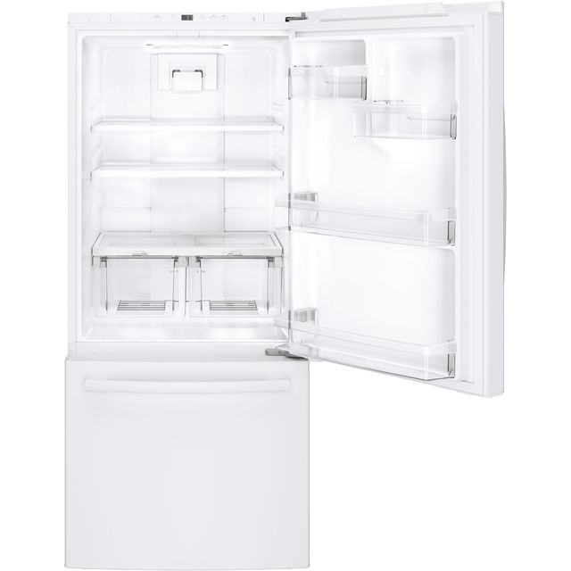 GE® 20.9 Cu. Ft. White Bottom Freezer Refrigerator-1