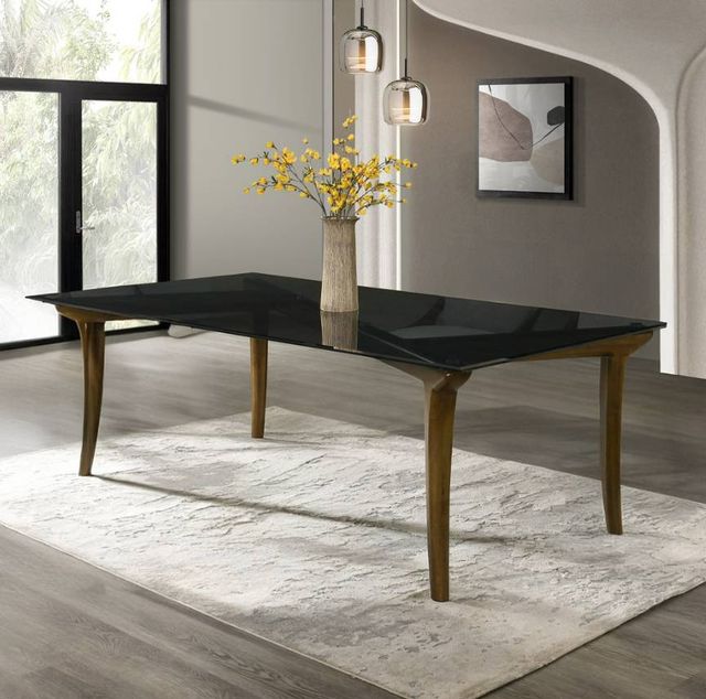 ACME Furniture Danzel Glass Top Dining Table with Vintage Oak Base-1