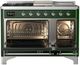 Ilve® Majestic III 48" Emerald Green Pro Style Dual Fuel Natural Gas Range with 5 Black Brass Burners and Chrome Trim-1