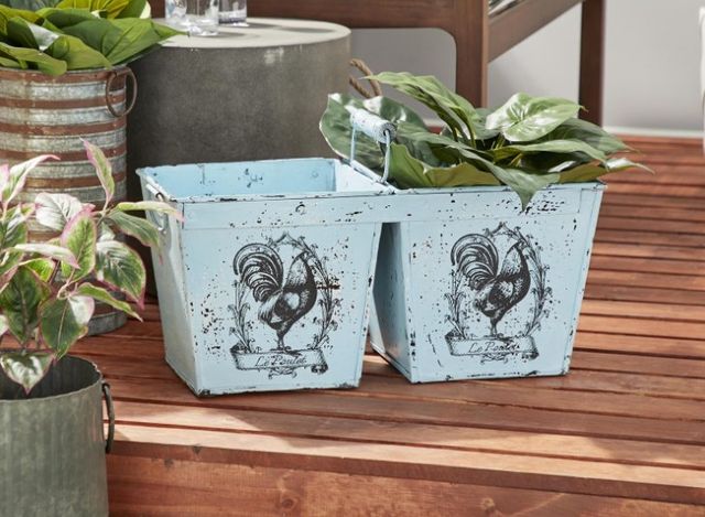 Deco Marche Light Blue Planter-3