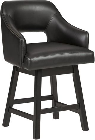 Signature Design by Ashley® Tallenger Black/Dark Brown Swivel Barstool