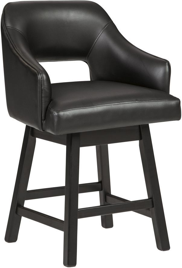Signature Design by Ashley® Tallenger Black/Dark Brown Swivel Barstool-0