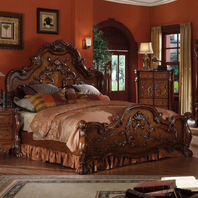 ACME Furniture Dresden Cherry Oak Queen Panel Bed-3