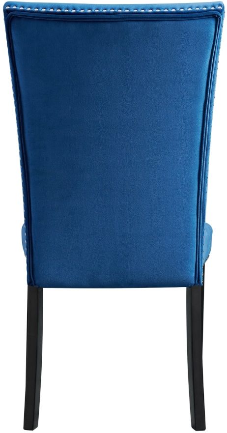 Elements International Francesca Blue Velvet Side Chair-3
