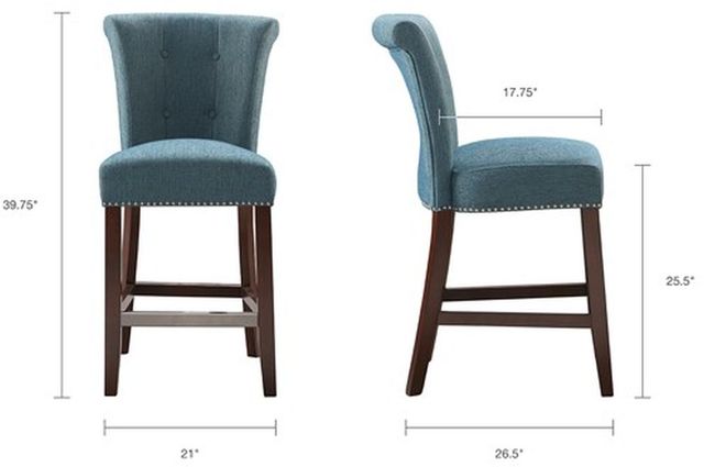 Olliix by Madison Park Blue Colfax Counter Stool-1