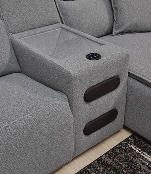 Signature Design by Ashley® Modmax II 7-Piece Salt and Pepper Power Reclining Sectional with Chaise and Audio Console-3