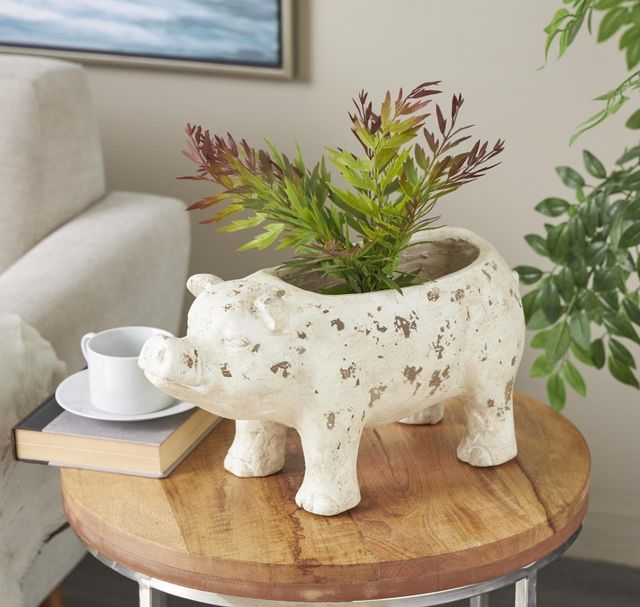Deco Marche Light Brown Pig Planter-4
