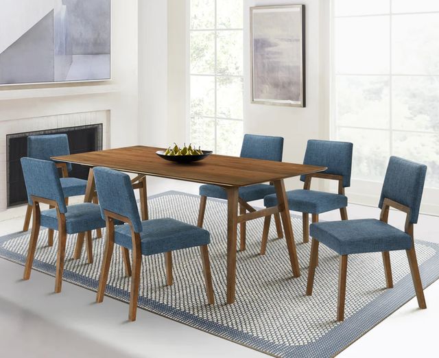 Front view of a contemporary dining room with a contemporary Armen living dining room set