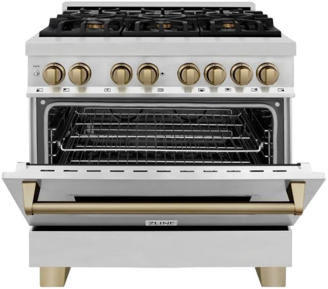 ZLINE Autograph Edition 36" Stainless Steel Pro-Style Dual Fuel Natural Gas Range-2