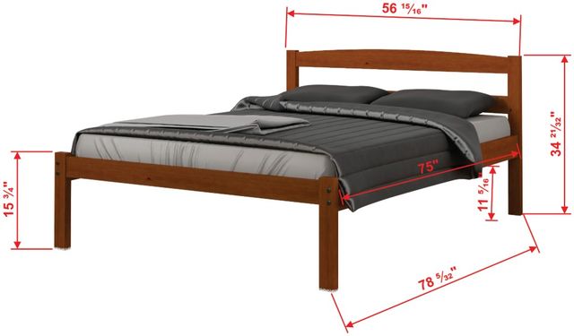 Donco Kids Econo Scandinavian Espresso Youth Full Panel Bed-2
