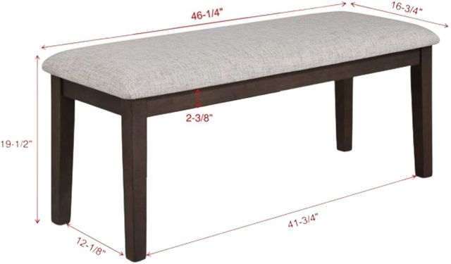 Crown Mark Wagner Brown/Gray Dining Bench-2
