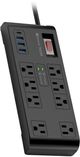 Ultralink Noir 8 Outlets 3 USB-A + 1 USB-C 20W Surge Protector-0