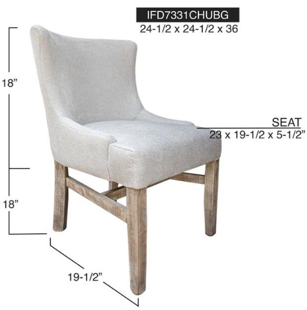 International Furniture Direct Aruba Beige/Sand Drift Side Chair-2