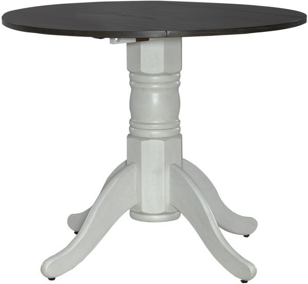 Liberty Furniture Brook Bay 3-Piece Carbon Gray/Textured White Optional Drop Leaf Dining Set-1