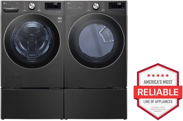 LG Black Stainless Steel Front Load Washer & Gas Dryer Laundry Pair-3