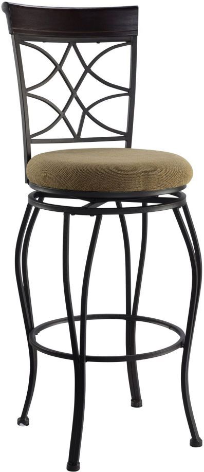 Linon Curves Metallic Brown Bar Stool-1