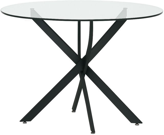 Cramco Eclipse Glass Top Round Dining Table with Matte Black Base-0
